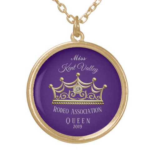 Miss Rodeo Gold Crown Necklace America USA