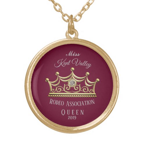 Miss Rodeo Gold Crown Necklace America USA