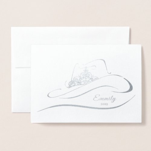 Miss Rodeo Pageant Crown Foil Crown Note Card