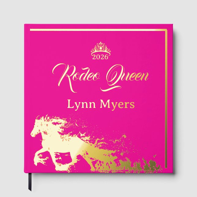 Miss Rodeo Queen Scrapbook Photo Pageant Foil Guest Book (Front)