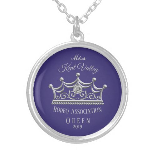 Miss Rodeo Silver Crown Necklace America USA