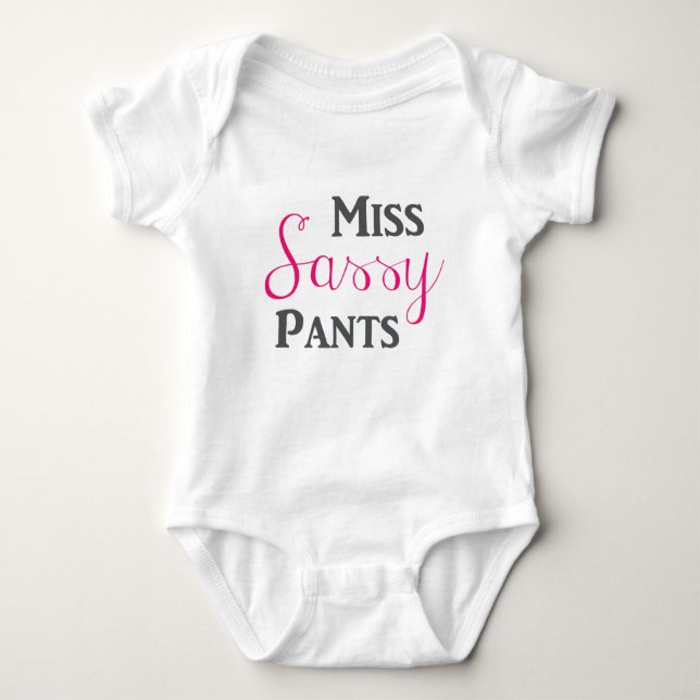 Miss Sassy Pants Baby Bodysuit (Front)
