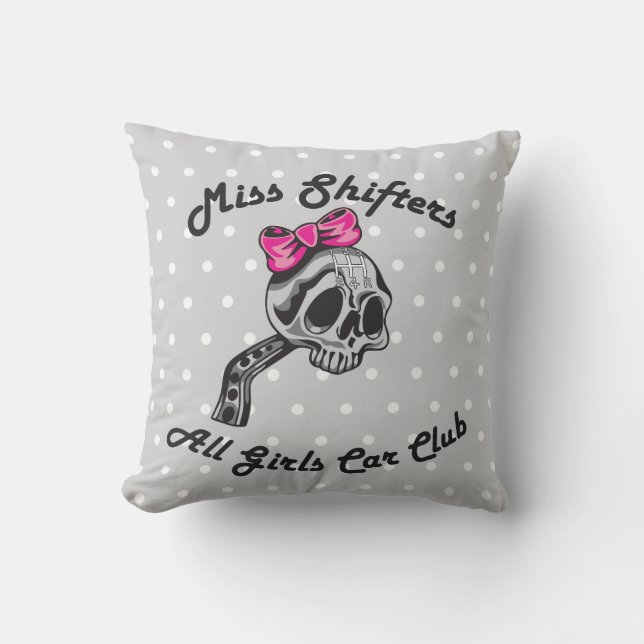 Miss Shifters Throw Pillow (Front)