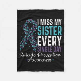 Miss Sister Every Single Day Prevention Ribbon Fleece Blanket