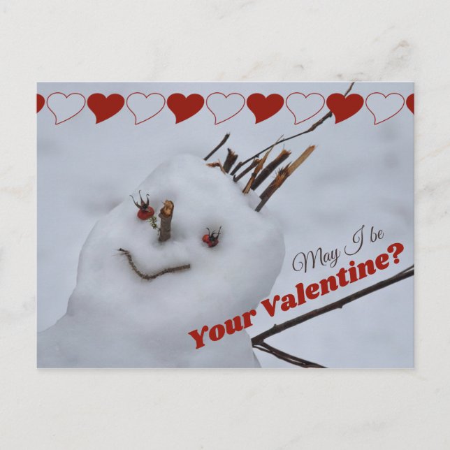 Miss Snowman in love CC1199 Funny Valentine Postcard (Front)