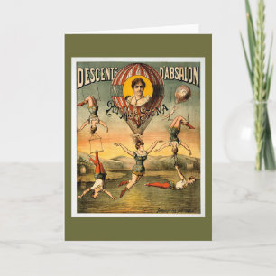 Miss Stena Flying Trapese Vintage Circus Poster Card