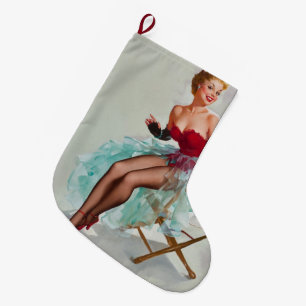 Miss Sylvania Pin-Up Girl Large Christmas Stocking