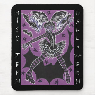 Miss Teen Halloween mousepad black