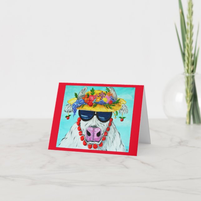 Miss Thelma the Happy Cow blank cards (Front)