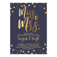 Miss to Mrs. Bachelorette Party Invitation