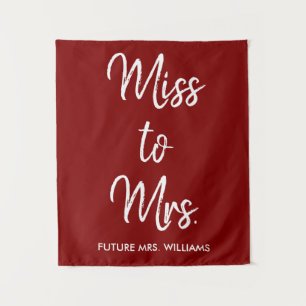 Miss to Mrs Backdrop Maroon Bridal Shower Prop