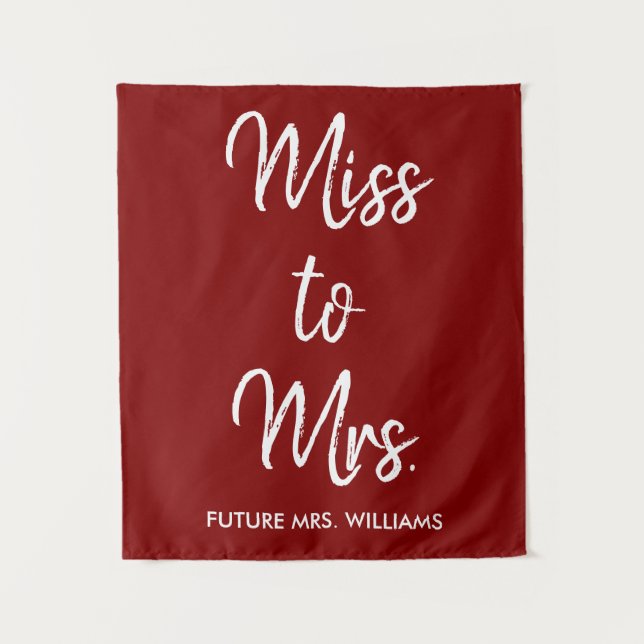 Miss to Mrs Backdrop Maroon Bridal Shower Prop (Front)
