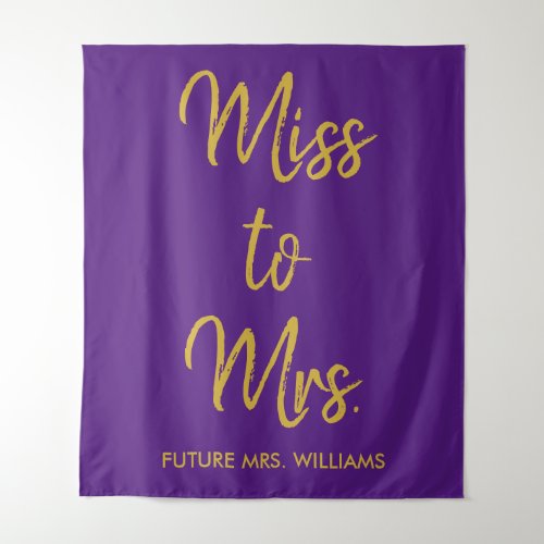 Miss to Mrs Backdrop Purple and Gold Photo Booth