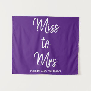 Miss to Mrs Backdrop Purple & White Bridal Shower