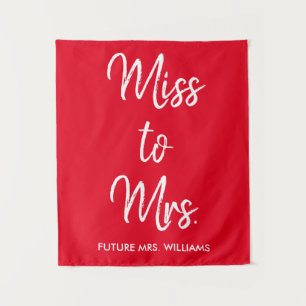 Miss to Mrs Backdrop Red White Bridal Shower Photo