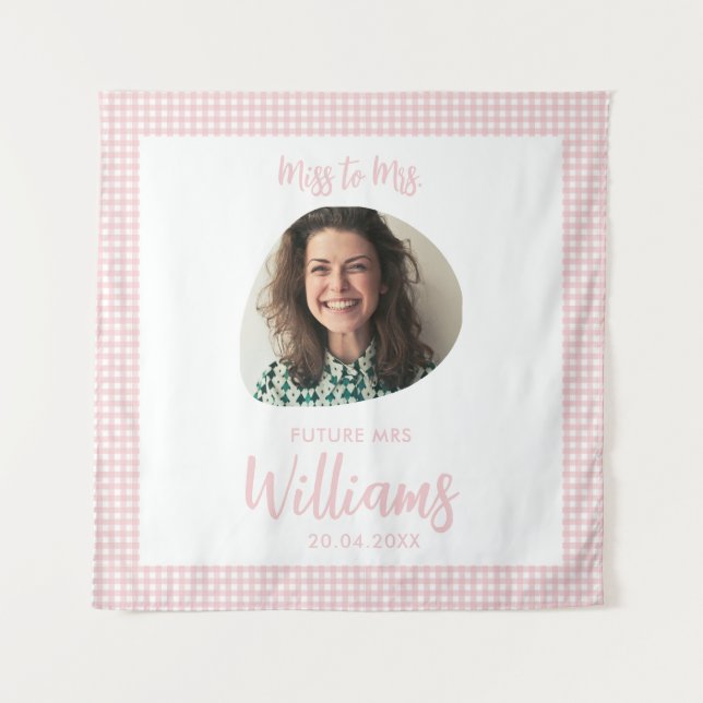 Miss to Mrs Banner Boho Bridal Shower Tapestry (Front)