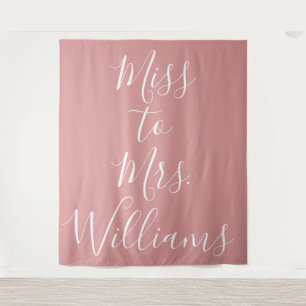 Miss to Mrs Banner Bridal Shower Backdrop Pink