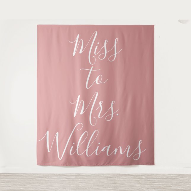 Miss to Mrs Banner Bridal Shower Backdrop Pink (Front)