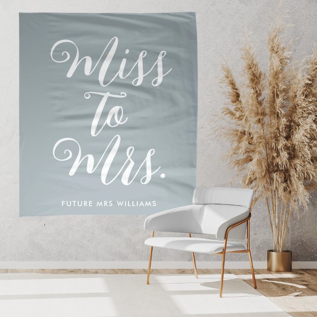 Miss to Mrs Banner Modern Bridal Shower Backdrop (Modern miss to mrs bridal shower backdrop is the perfect personalised bridal shower photo booth)