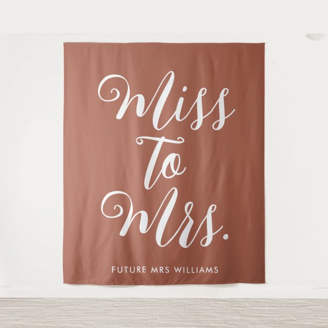 Miss to Mrs Banner Modern Bridal Shower Backdrop (Front)