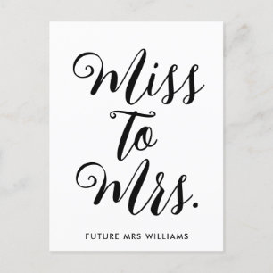 Miss to Mrs Banner Modern Bridal Shower Prop Postcard