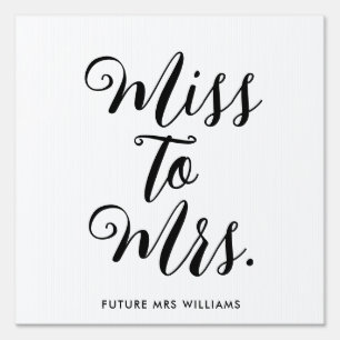 Miss to Mrs Banner Modern Bridal Shower Prop Sign