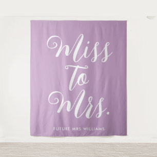 Miss to Mrs Banner Modern Bridal Shower Prop Tapestry