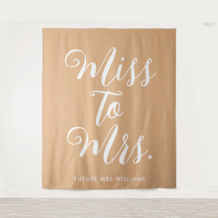 Miss to Mrs Banner Modern Bridal Shower Prop Tapestry