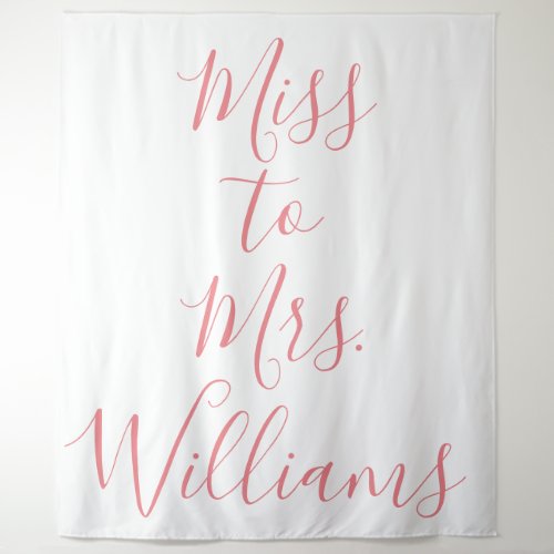 Miss to Mrs Banner Pink Bridal Shower Backdrop