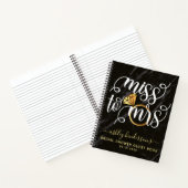 Miss To Mrs Black Marble Bridal Shower Guest Book (Inside)