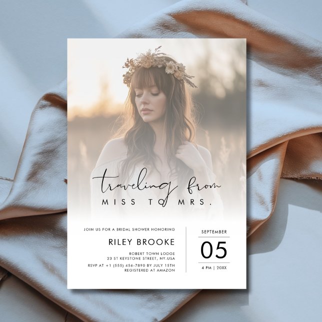 Miss To Mrs. Boho Floral Bridal Shower Photo Invitation (Creator Uploaded)