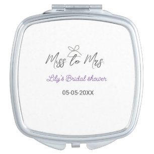 Miss to Mrs bridal shower add name date year bow Compact Mirror