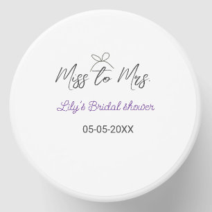 Miss to Mrs bridal shower add name date year bow Mini Candle Favors