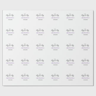 Miss to Mrs bridal shower add name date year bow Wrapping Paper