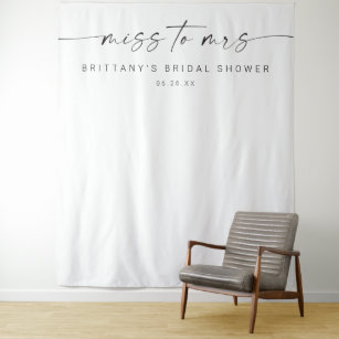 Miss to Mrs Bridal Shower Decor Backdrop