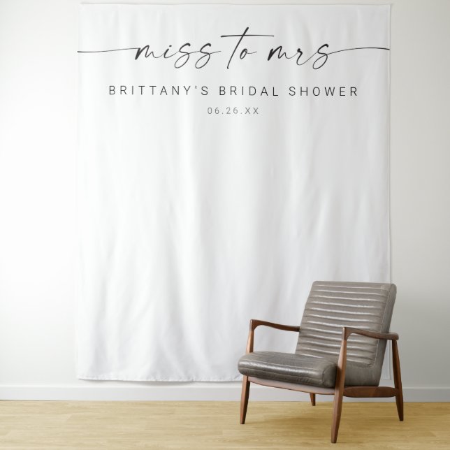 Miss to Mrs Bridal Shower Decor Backdrop (In Situ)