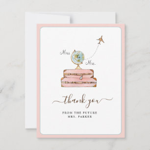 Miss to Mrs. Bridal shower Flat Thank You Card