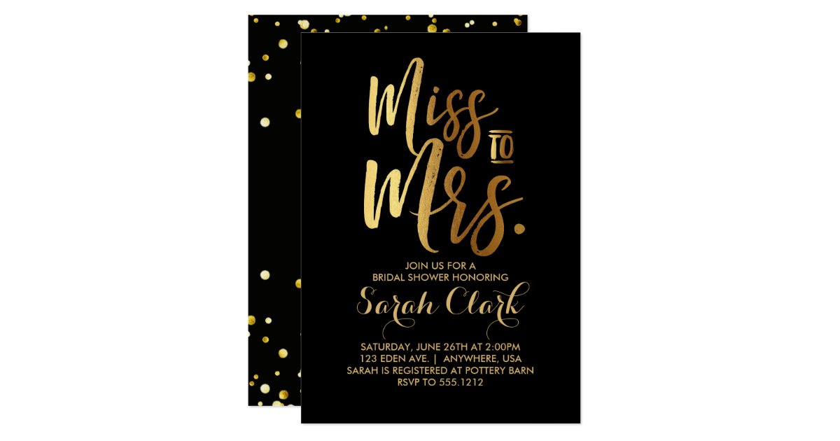 Miss To Mrs Bridal Shower Invitation 6049