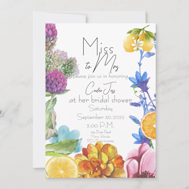 Miss to Mrs Bridal Shower Invite (Front)