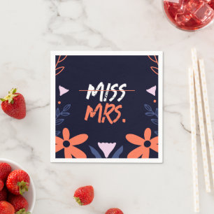 Miss To Mrs. Bridal Shower Napkins