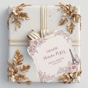 Miss to Mrs Bridal Shower Paris Eiffel Tower Flora Favor Tags