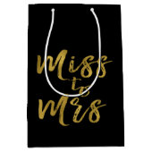 Miss to Mrs Bridal Shower Party Gold Foil Medium Gift Bag (Front)