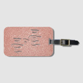 Miss to Mrs Bridal Shower Party Rose Gold Sparkle Luggage Tag (Front Horizontal)