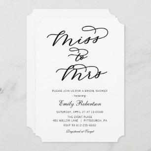 Miss to Mrs. Bridal Shower Shower invitation