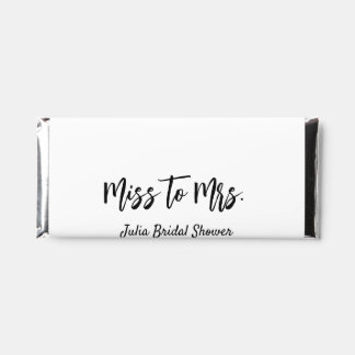 Miss to Mrs bridal shower stylish simple add name  Hershey Bar Favors