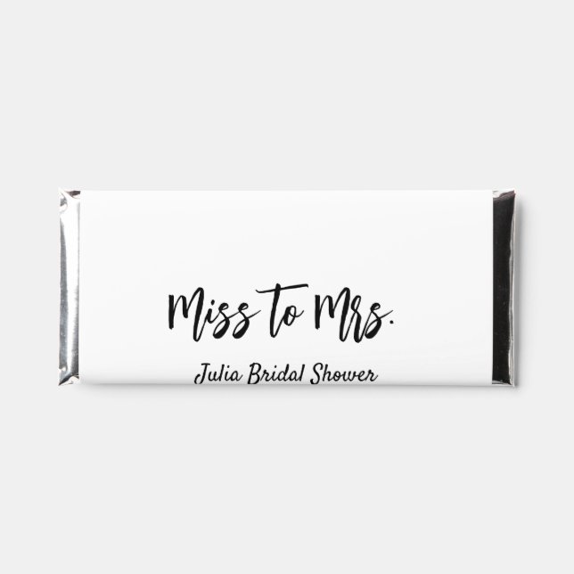Miss to Mrs bridal shower stylish simple add name  Hershey Bar Favors (Front)