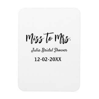 Miss to Mrs bridal shower stylish simple add name Magnet