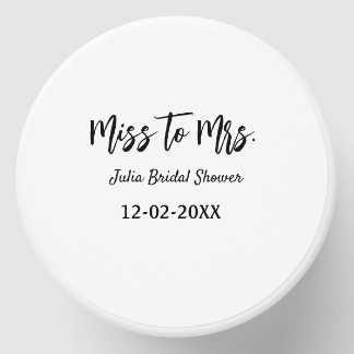 Miss to Mrs bridal shower stylish simple add name  Mini Candle Favors