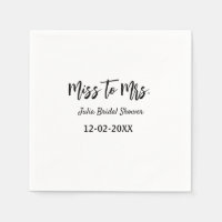 Miss to Mrs bridal shower stylish simple add name 