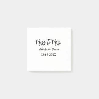 Miss to Mrs bridal shower stylish simple add name  Post-it Notes